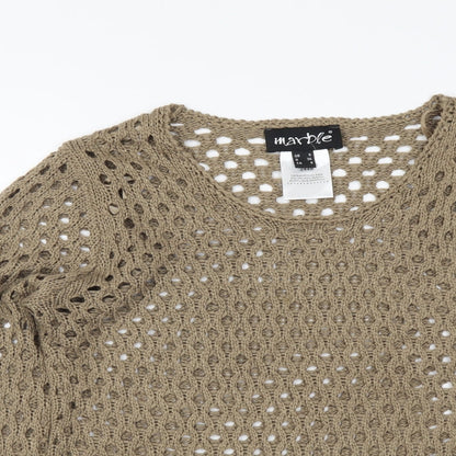 Womens UK Size S Marble Brown Pullover Jumper