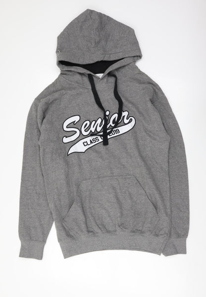 Jostens Mens Grey Cotton Pullover Hoodie Size S - Senior Class