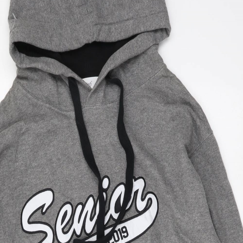 Jostens Mens Grey Cotton Pullover Hoodie Size S - Senior Class
