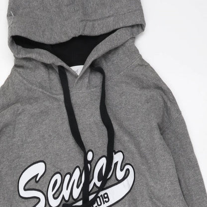 Jostens Mens Grey Cotton Pullover Hoodie Size S - Senior Class
