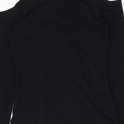 In Vouge Womens Black Polyester Bodysuit One-Piece Size S Snap