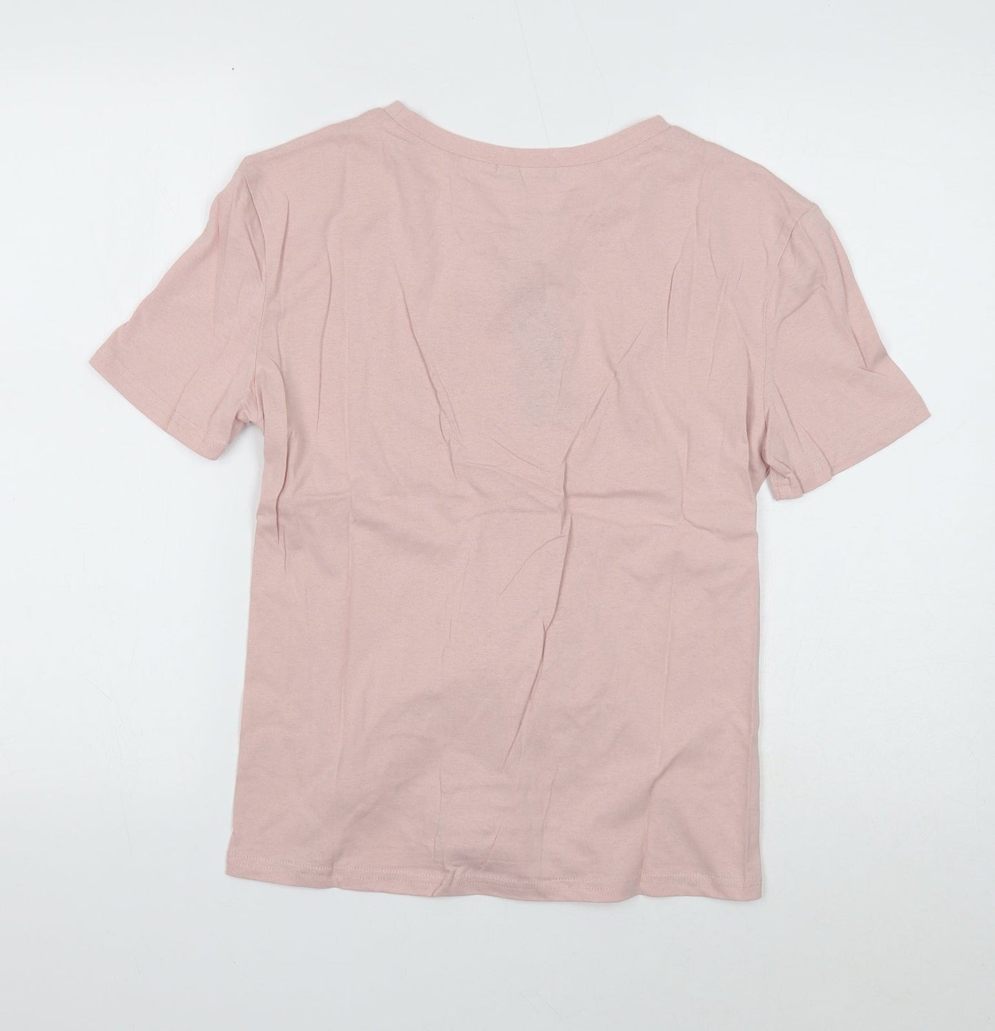 Womens UK Size M Eight Paris Pink Basic T-Shirt
