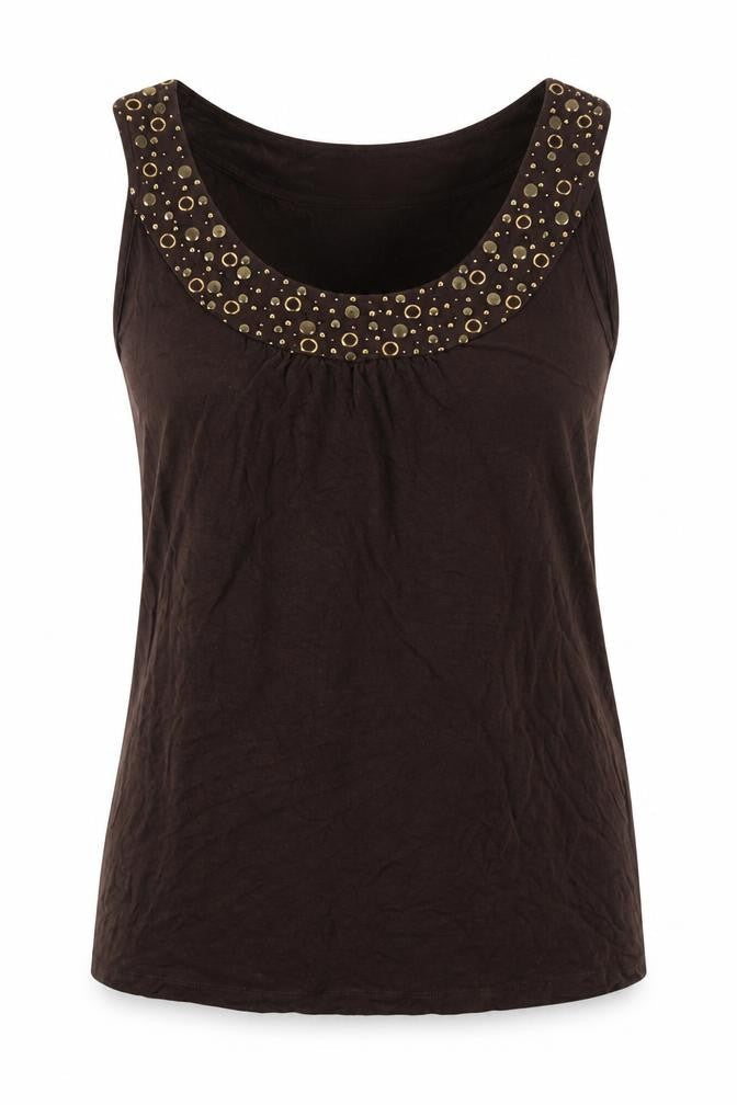 Womens UK Size 12 Soon Brown Basic Tank