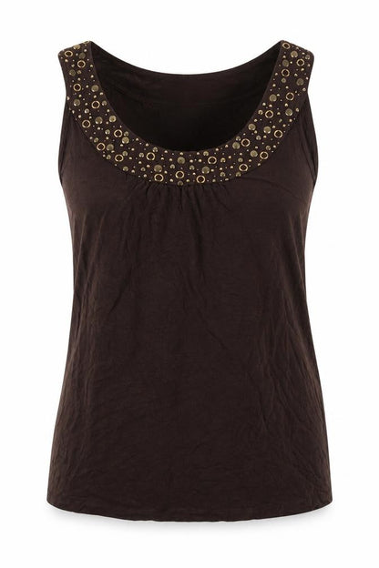 Womens UK Size 12 Soon Brown Basic Tank