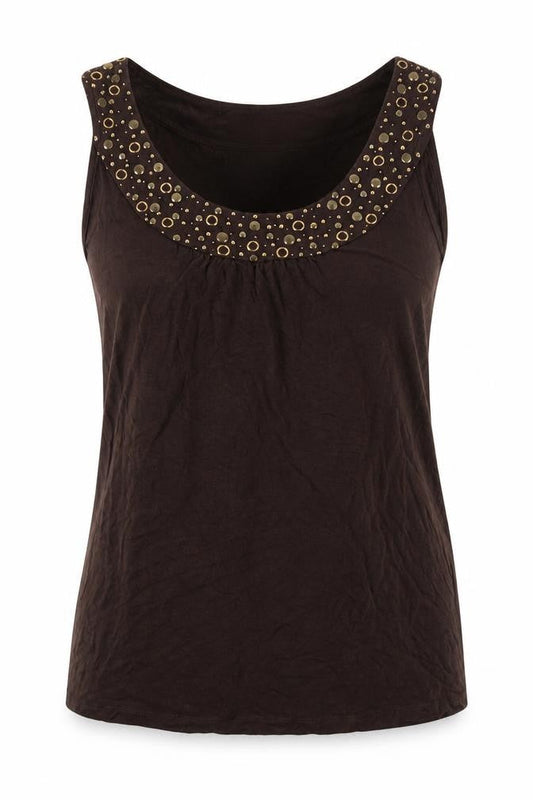 Womens UK Size 12 Soon Brown Basic Tank