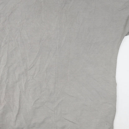 Ambra Womens Grey Cotton T-Shirt Dress Size S V-Neck Pullover