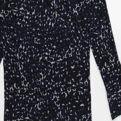 NEXT Womens Black Geometric Viscose Bodycon Size 8 Boat Neck Pullover