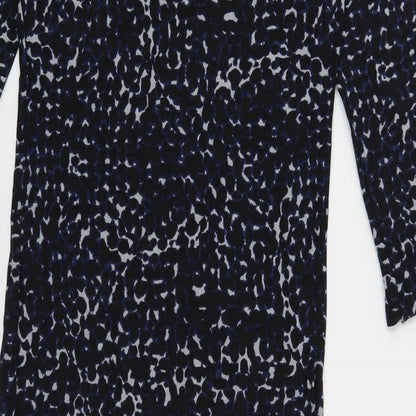 NEXT Womens Black Geometric Viscose Bodycon Size 8 Boat Neck Pullover