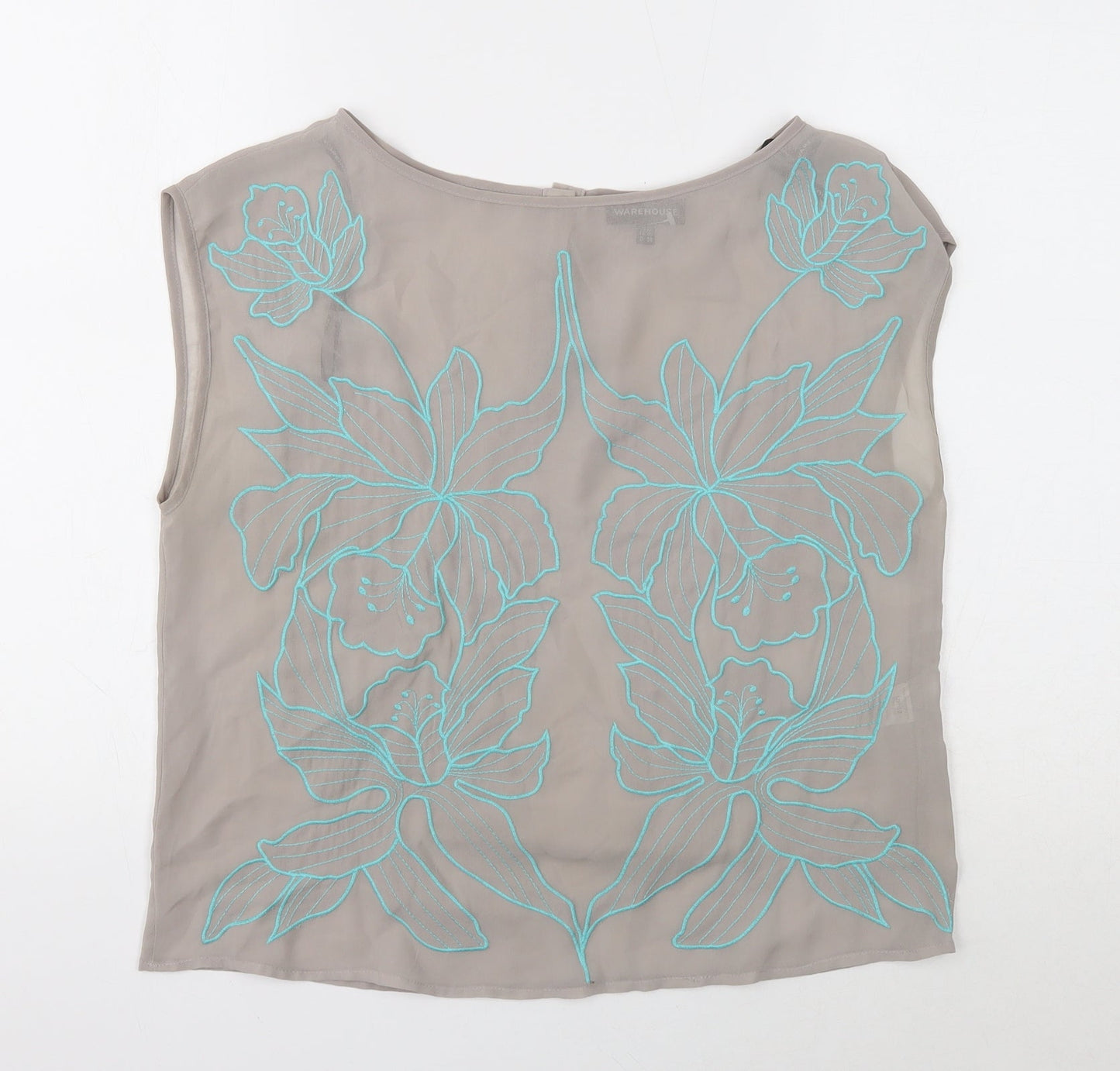 Womens UK Size 12 Warehouse Grey Basic Tank