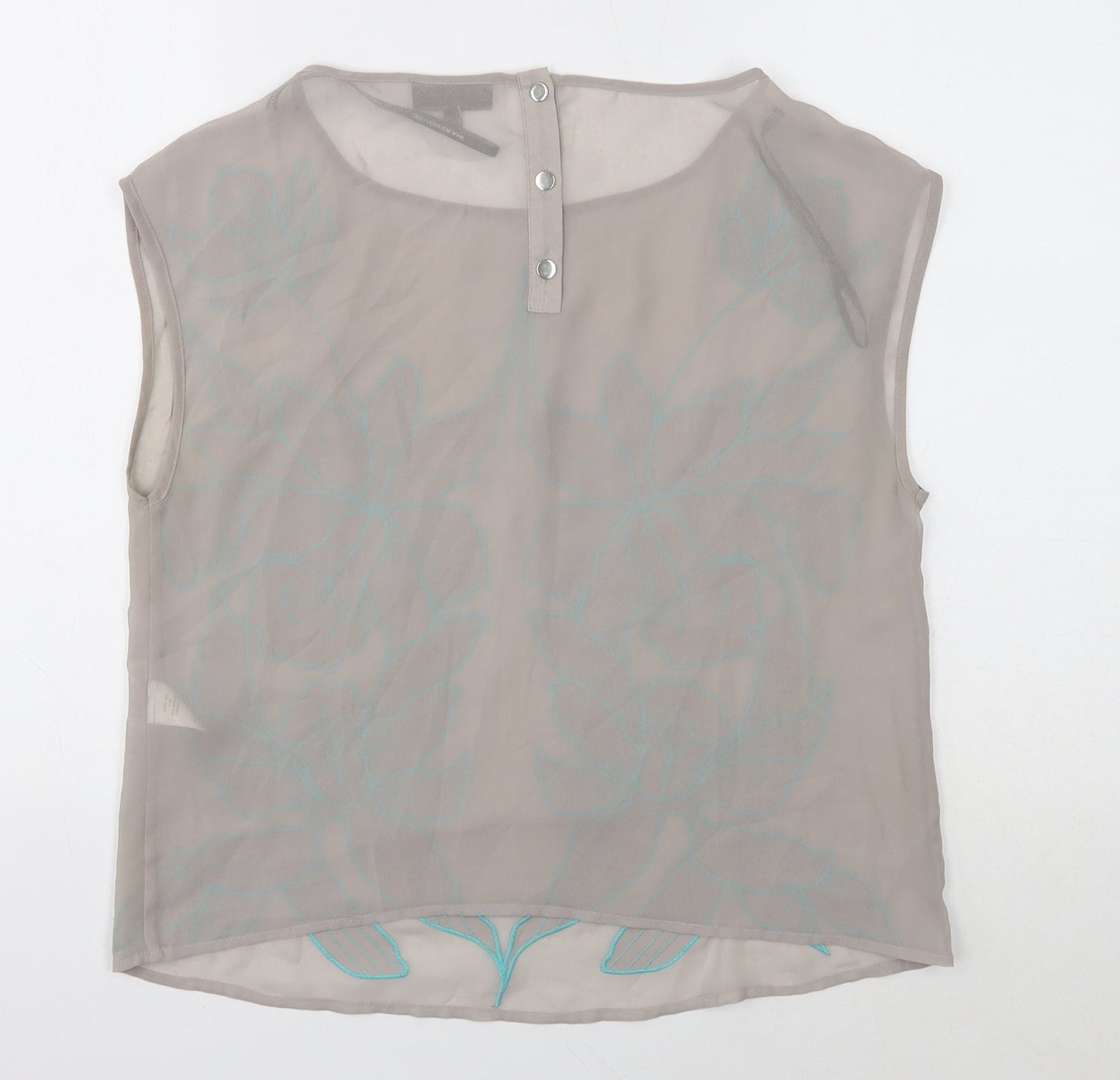 Womens UK Size 12 Warehouse Grey Basic Tank