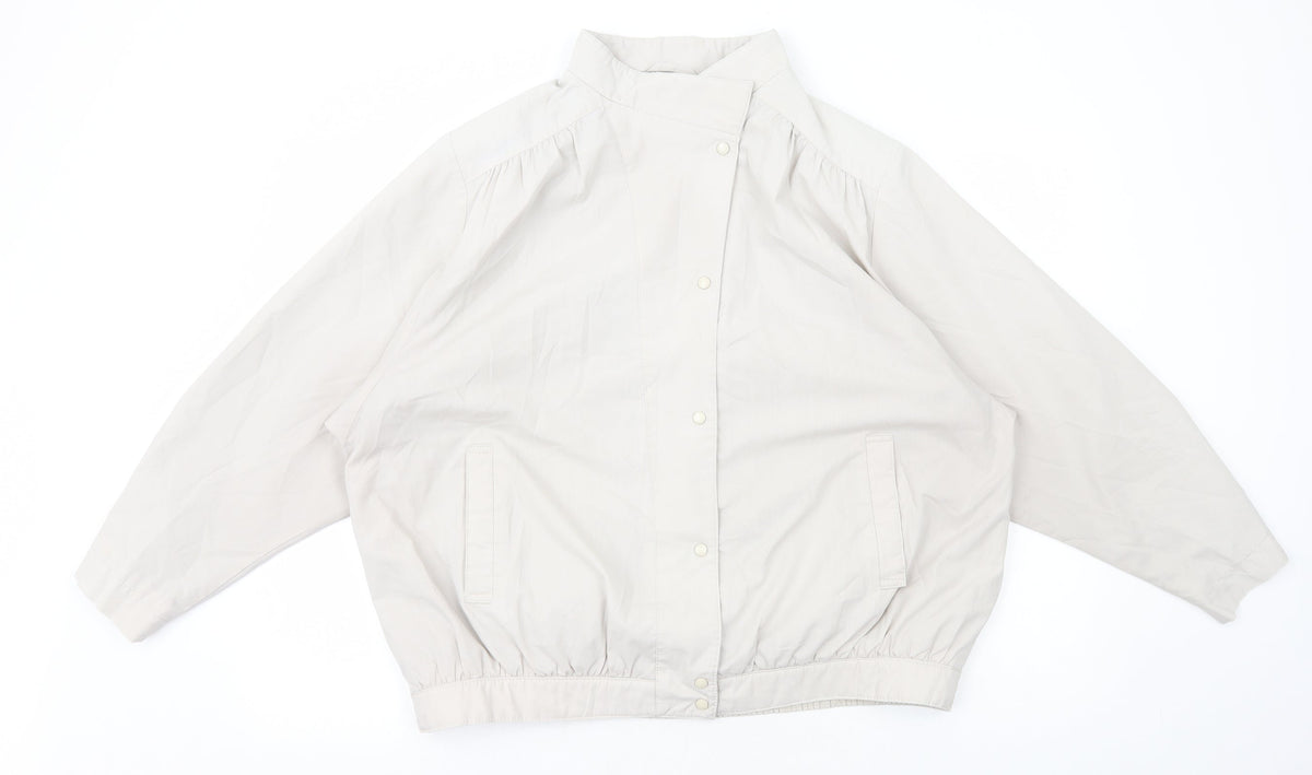 St Michael Womens Ivory Jacket Size 16 Snap