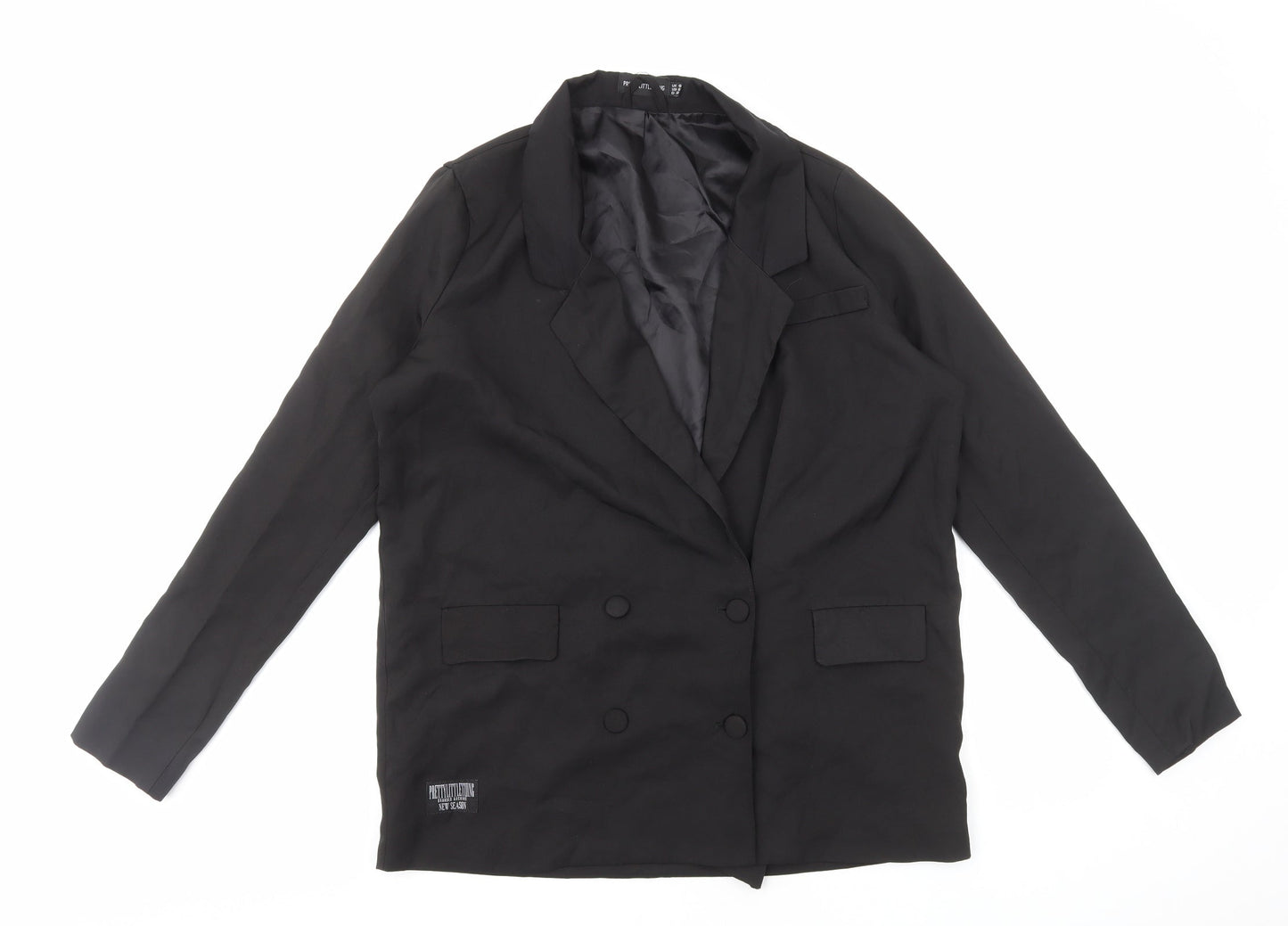 Womens UK Size 10 PRETTYLITTLETHING Black Jacket