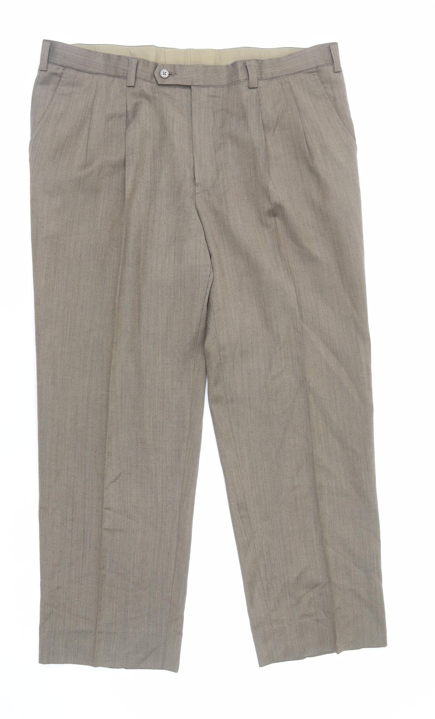 Dino Mens Brown Polyester Tuxedo Suit Trousers Size XL