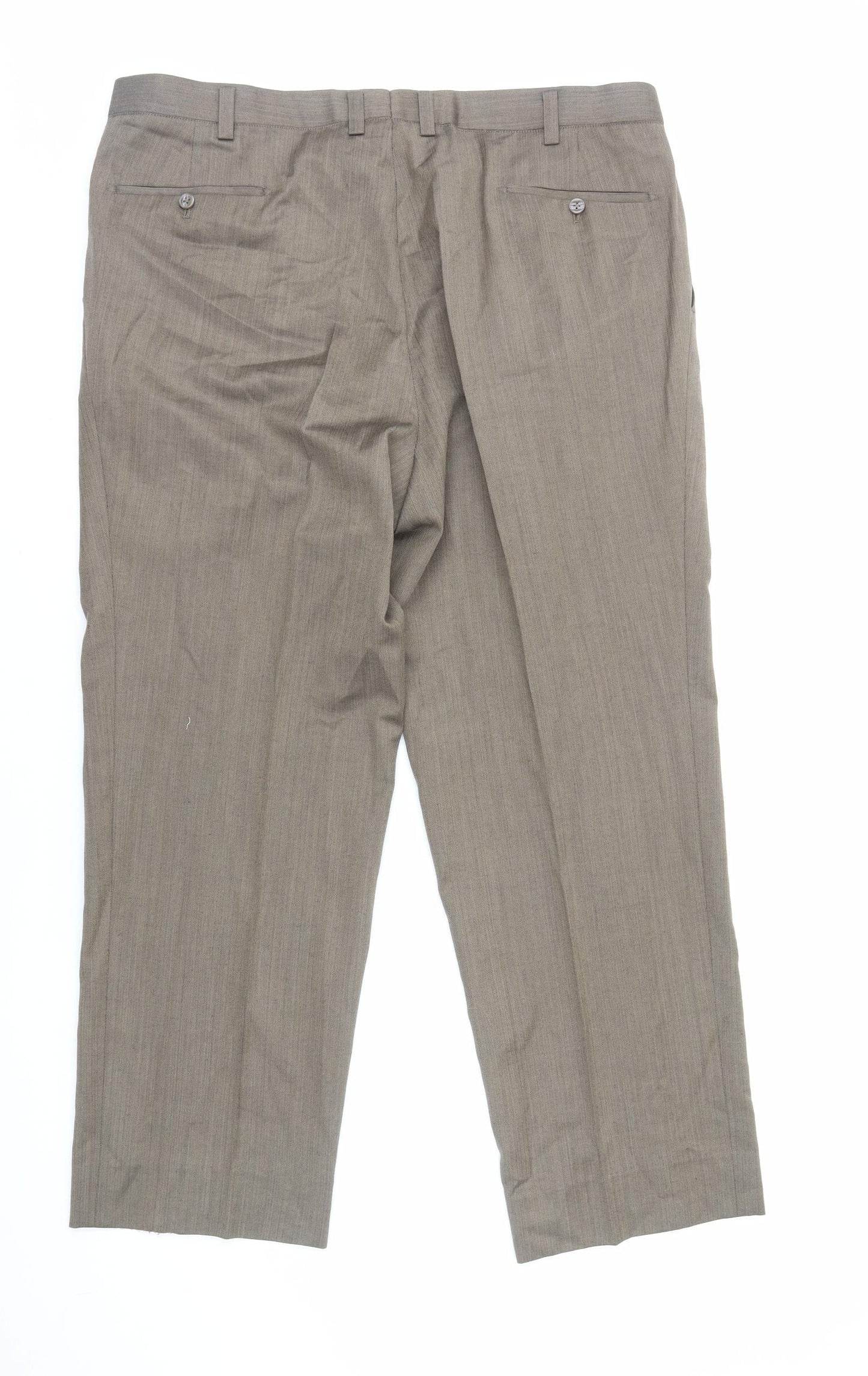 Dino Mens Brown Polyester Tuxedo Suit Trousers Size XL