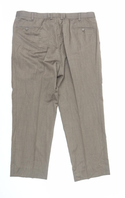 Dino Mens Brown Polyester Tuxedo Suit Trousers Size XL