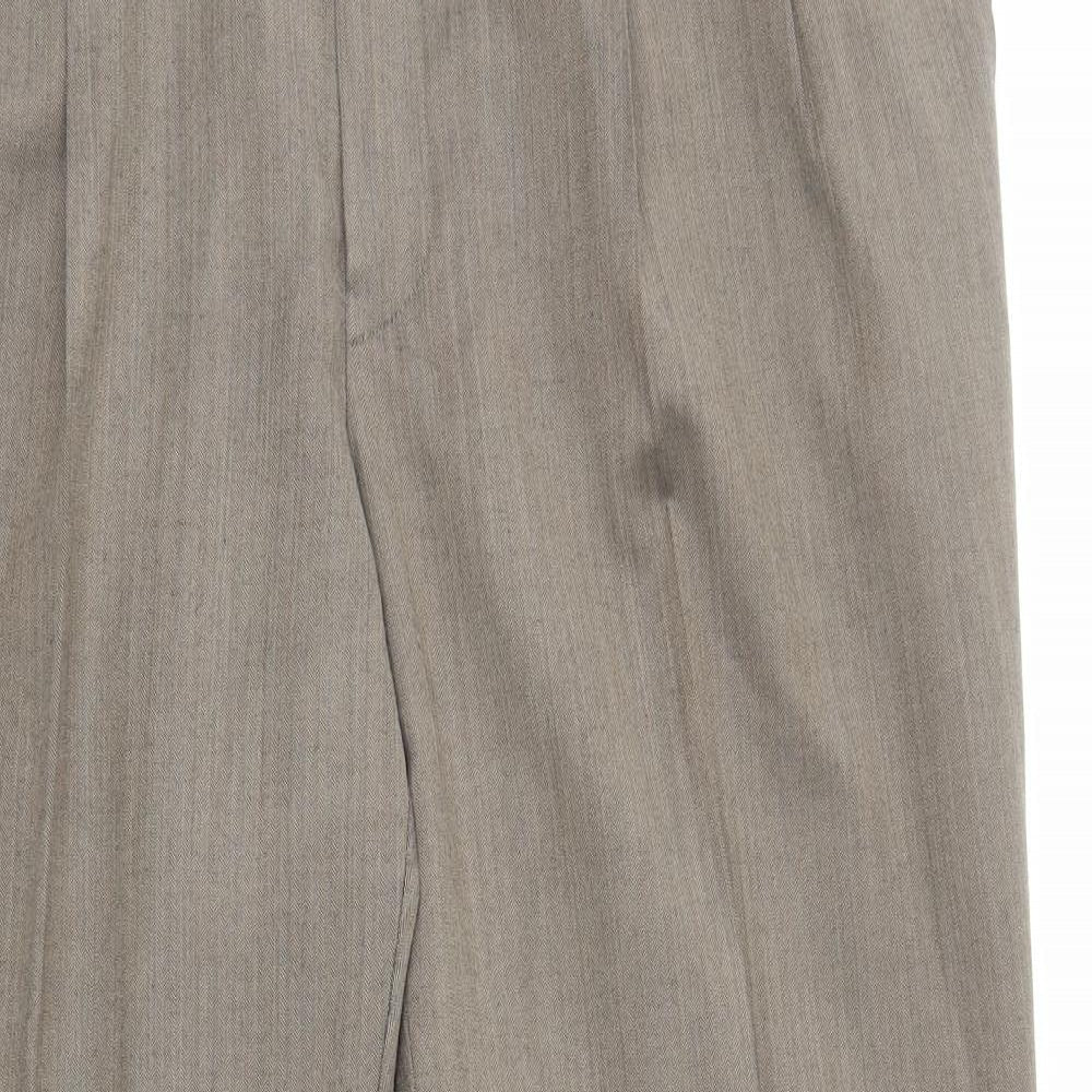Dino Mens Brown Polyester Tuxedo Suit Trousers Size XL
