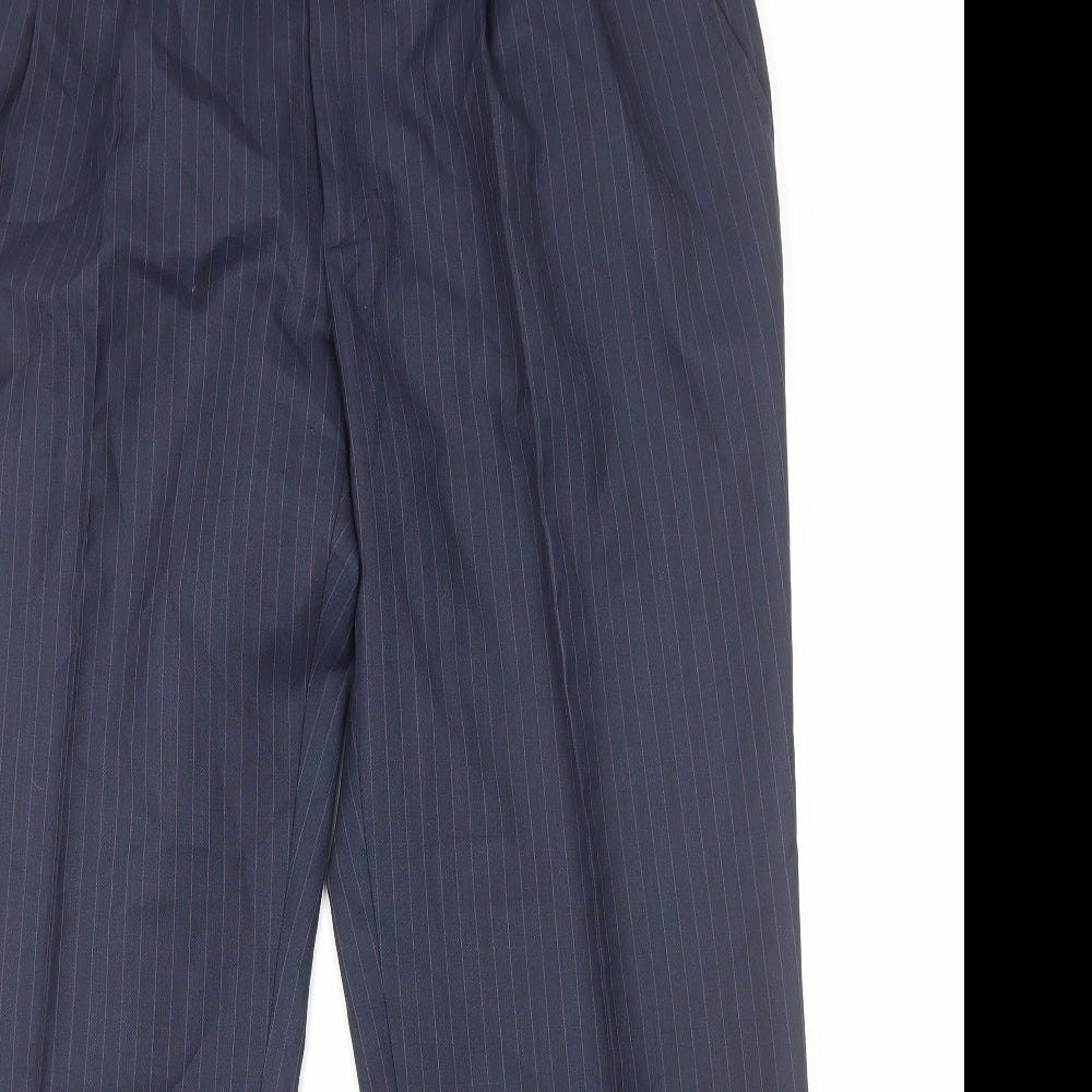 Dino Mens Blue Striped Polyester Tuxedo Suit Trousers Size XL