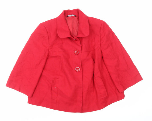 BM Womens Red Jacket Size 18 Button