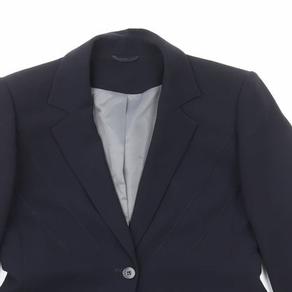 Principles Womens Blue Polyester Jacket Suit Jacket Size 8