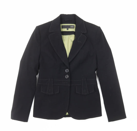 NEXT Womens Black Polyester Jacket Suit Jacket Size 6