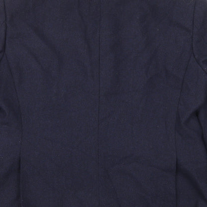 TU Mens Blue Herringbone Wool Jacket Blazer Size S