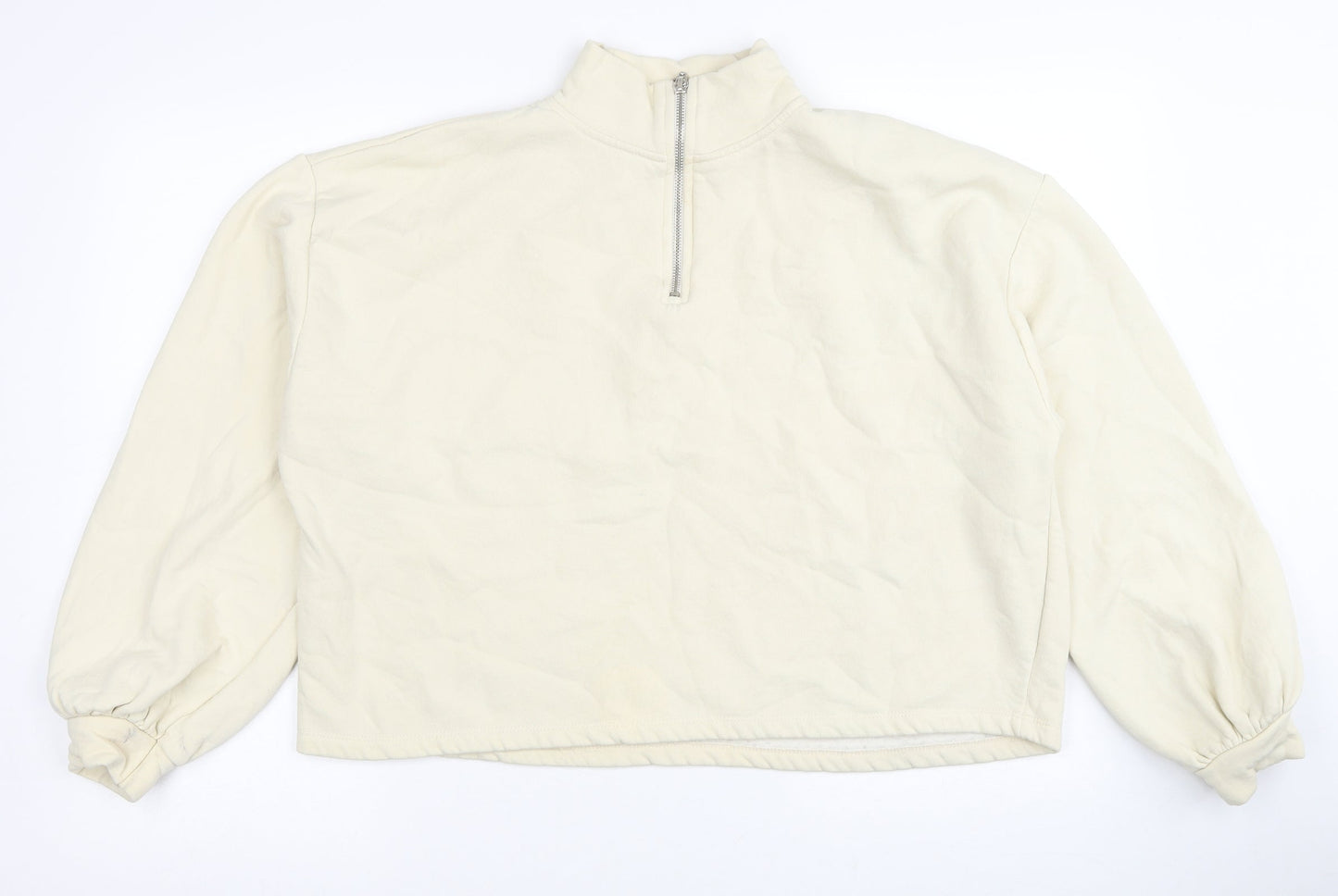 Primark Womens Ivory Cotton Pullover Sweatshirt Size 14 Pullover