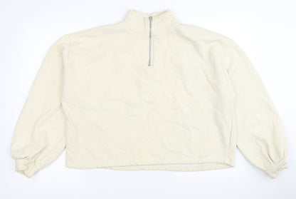Primark Womens Ivory Cotton Pullover Sweatshirt Size 14 Pullover