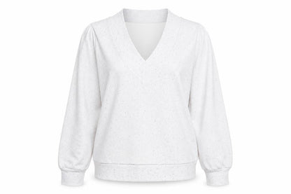Exclusive Womens Grey V-Neck Polyester Pullover Jumper Size M