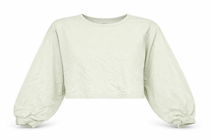 Honey Behave Womens Green Cotton Pullover Sweatshirt Size S Pullover - Cropped