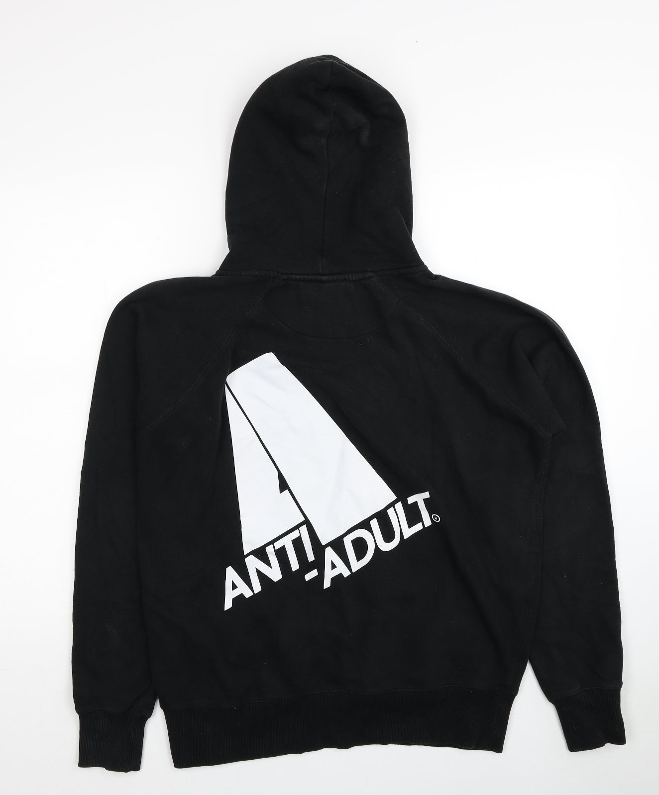 Anti-Adult Womens Black Cotton Pullover Hoodie Size M Pullover - Anti Adult