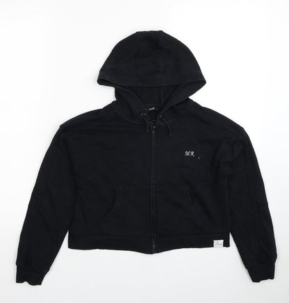 George Boys Black Cotton Full Zip Hoodie Size 9-10 Years Zip