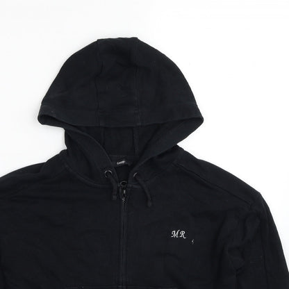 George Boys Black Cotton Full Zip Hoodie Size 9-10 Years Zip