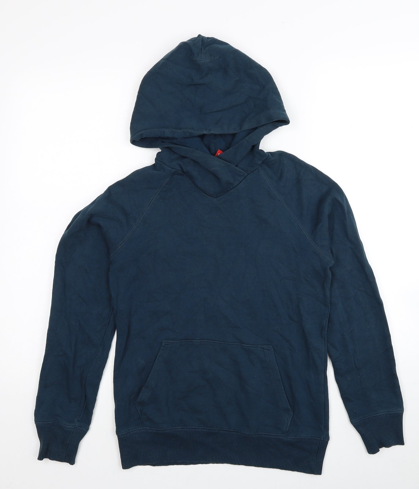 H&M Womens Blue Cotton Pullover Hoodie Size 6 Pullover