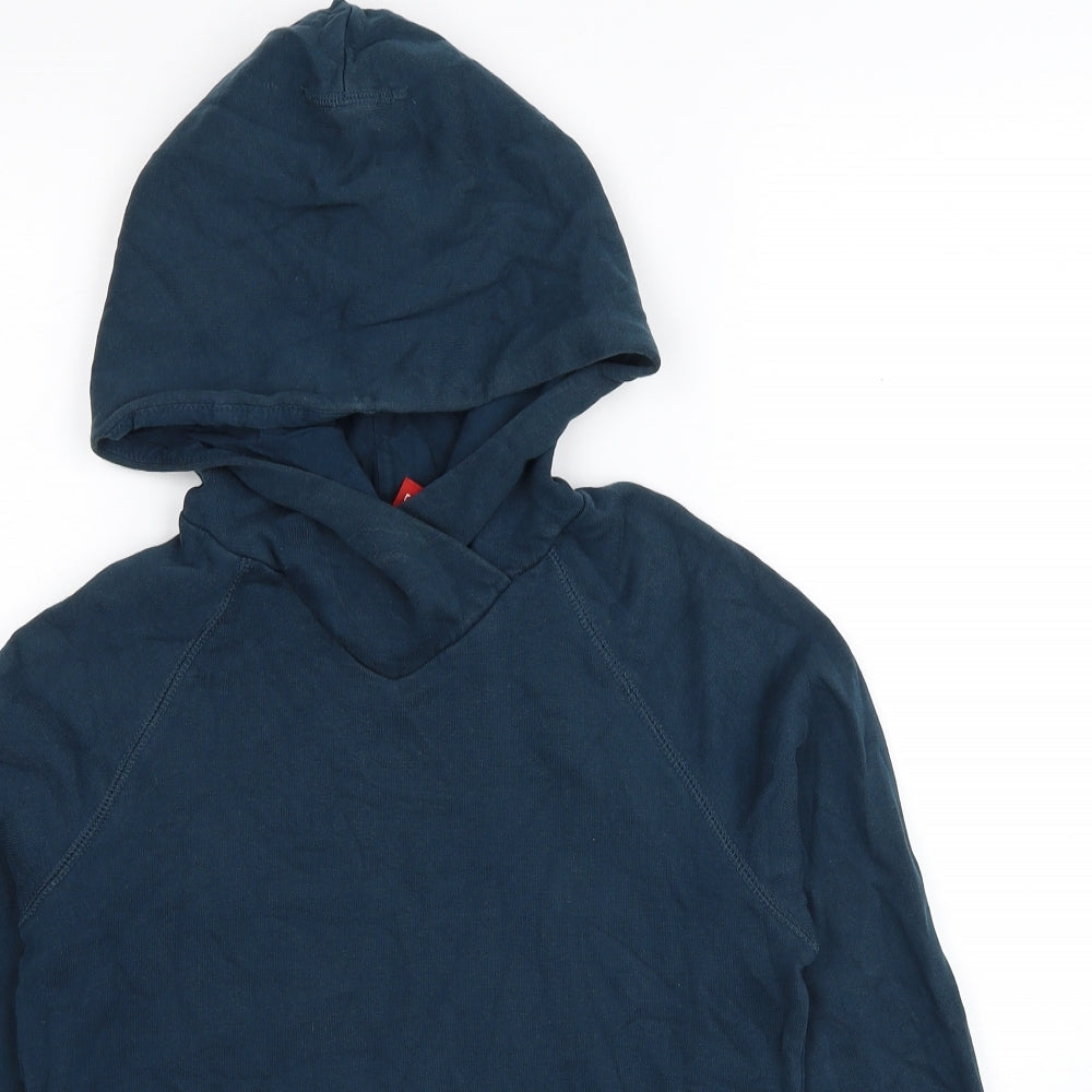 H&M Womens Blue Cotton Pullover Hoodie Size 6 Pullover