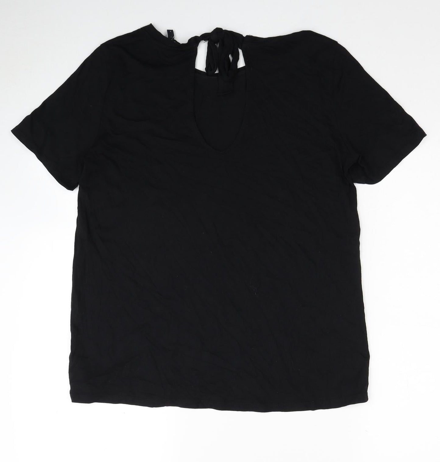 Womens UK Size L VERO MODA Black Basic T-Shirt
