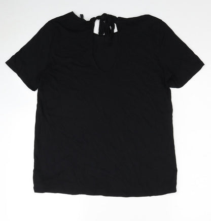 Womens UK Size L VERO MODA Black Basic T-Shirt