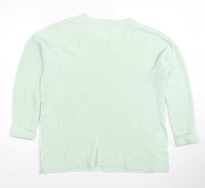 Miss Valley Womens Green Round Neck Acrylic Pullover Jumper Size M