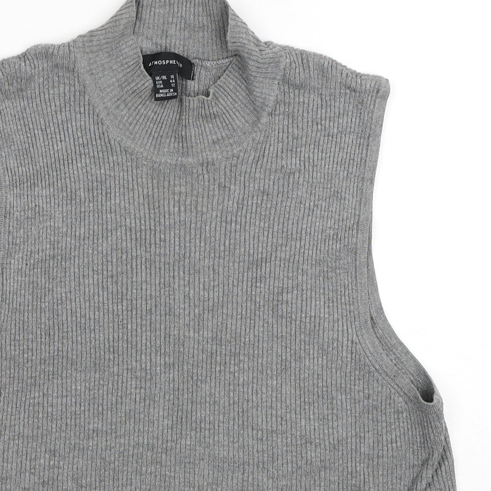Womens UK Size 16 Atmosphere Grey Vest Jumper