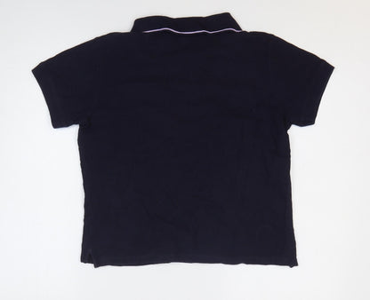 Marks and Spencer Womens Blue 100% Cotton Basic T-Shirt Size 14 Collared