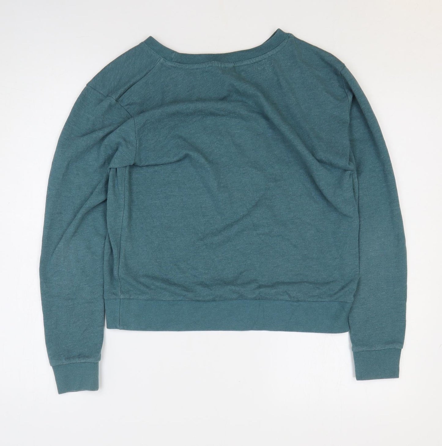 H&M Womens Green Polyester Pullover Sweatshirt Size S Pullover