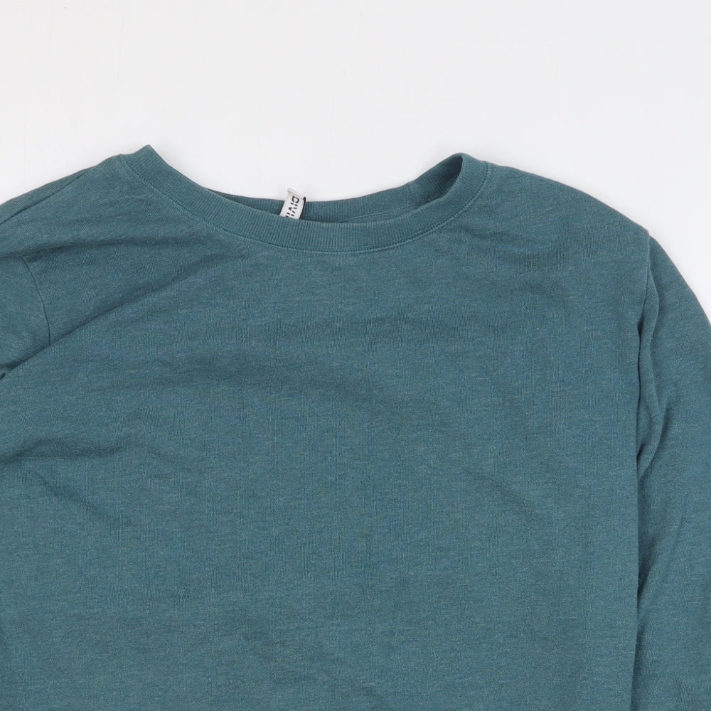 H&M Womens Green Polyester Pullover Sweatshirt Size S Pullover