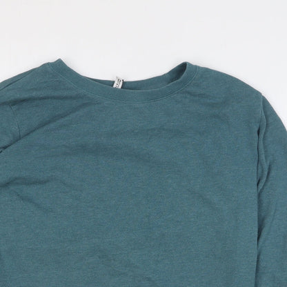 H&M Womens Green Polyester Pullover Sweatshirt Size S Pullover