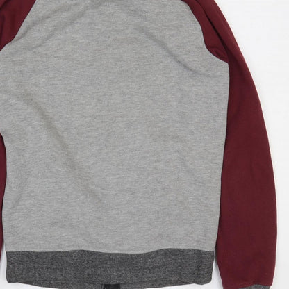 Indigo Mens Grey Polyester Full Zip Sweatshirt Size S