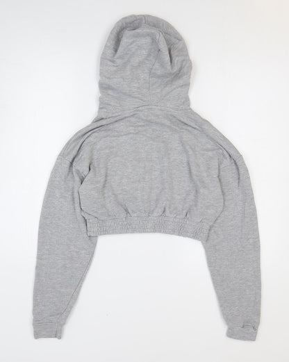 PINK Womens Grey Cotton Pullover Hoodie Size M Pullover