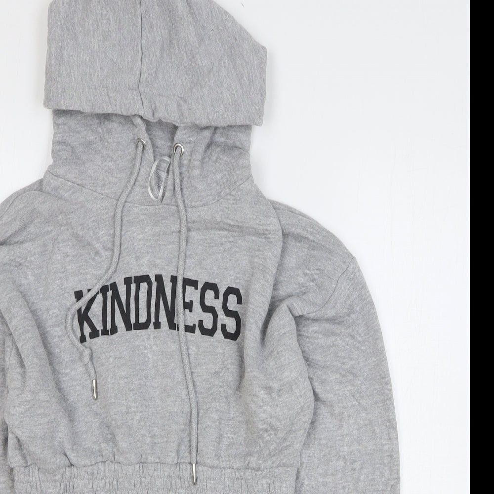 PINK Womens Grey Cotton Pullover Hoodie Size M Pullover