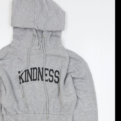 PINK Womens Grey Cotton Pullover Hoodie Size M Pullover