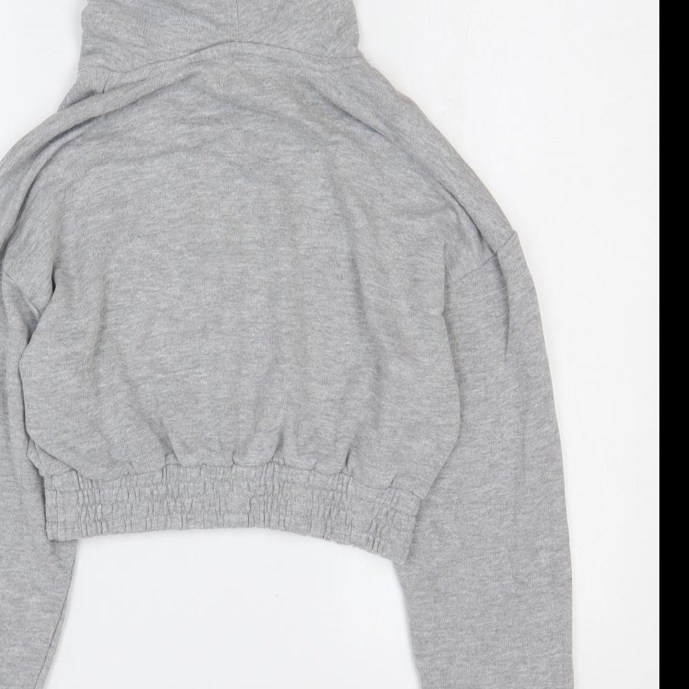 PINK Womens Grey Cotton Pullover Hoodie Size M Pullover