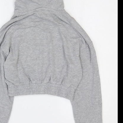 PINK Womens Grey Cotton Pullover Hoodie Size M Pullover