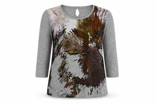 Womens UK Size 10 Alexara Multicoloured Basic T-Shirt