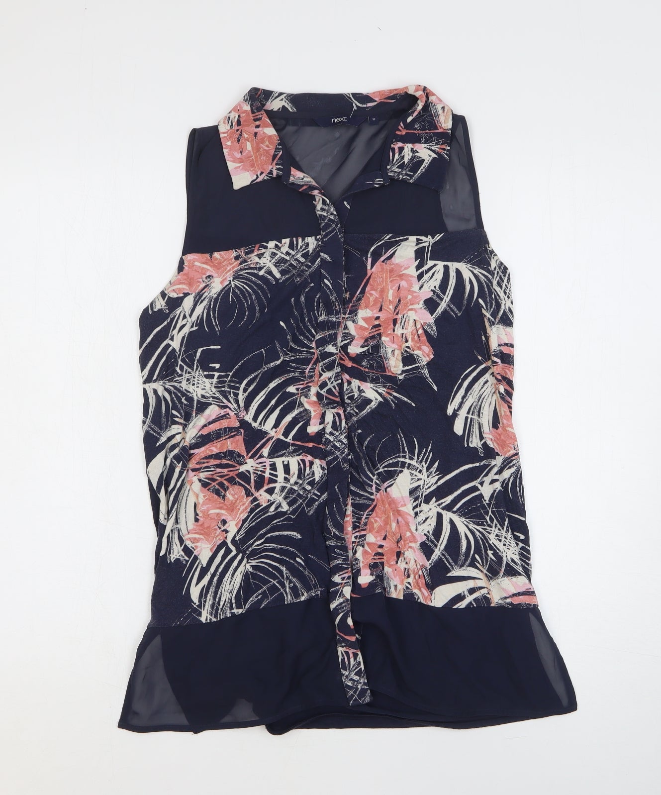 NEXT Womens Multicoloured Viscose Basic Tank Size 10 V-Neck